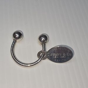 Return to Tiffany Oval Tag Screwball Key Ring in Sterling Silver 925